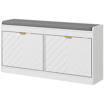 Shoe storage bench with cushion