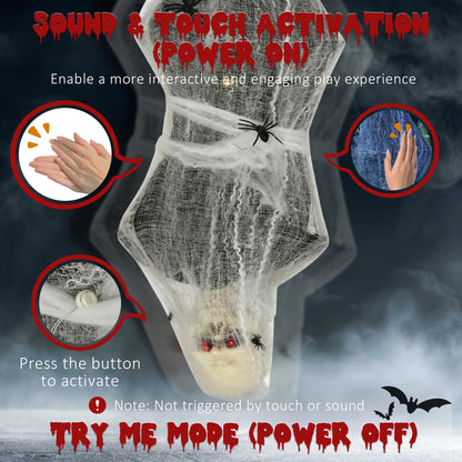 Momia colgante animada con telaraña — Halloween