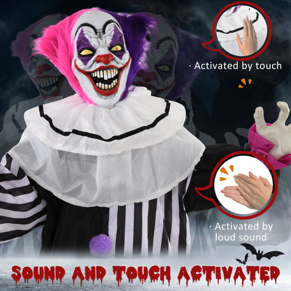 Life-Size Animated Halloween Clown Decoration — Black