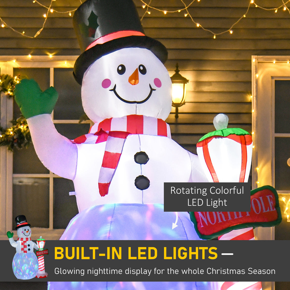 Christmas Inflatable Snowman Lighted Yard Decoration