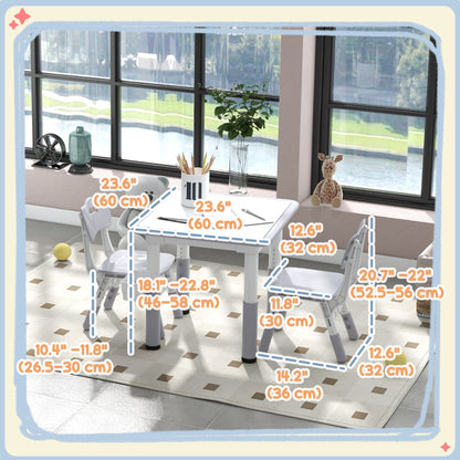 Kids Table and Chairs Set Adjustable — Set of 3