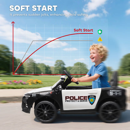 Kids Electric Ride-On Police Car with Remote Control