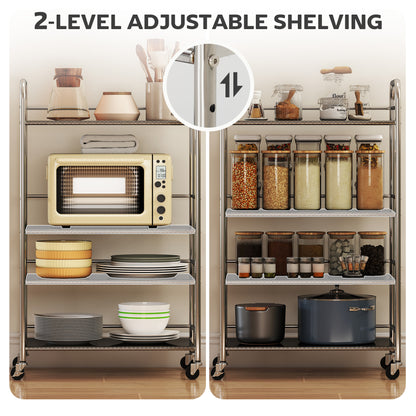 4-Tier Stainless Steel Rolling Utility Cart