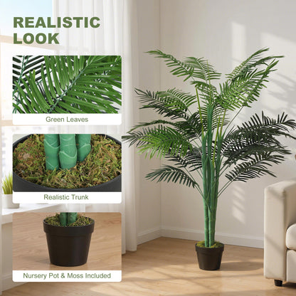 Realistic Potted Artificial Palm Tree — green