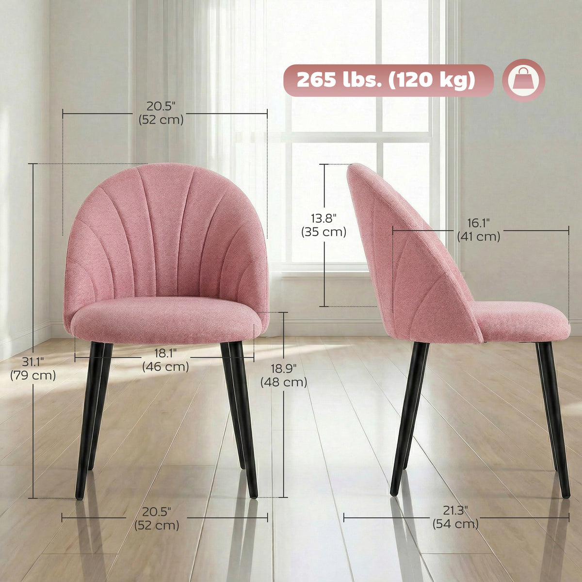 Dining chairs upholstered set of 4