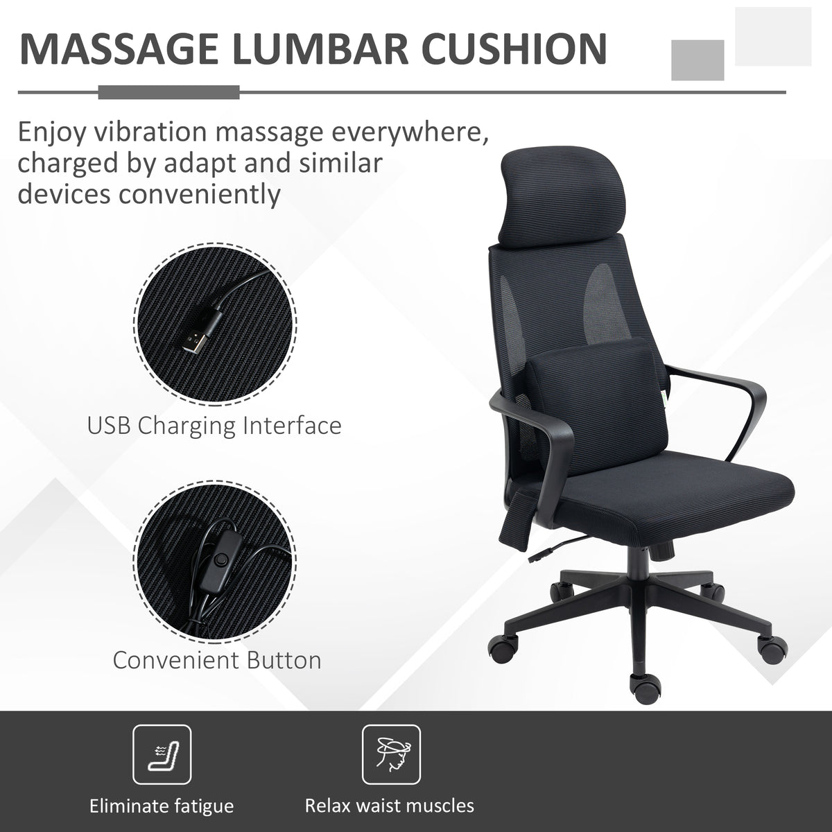 Ergonomic Office Chair with Massage Lumbar Support