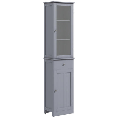 Armario alto de baño con cajón y puertas