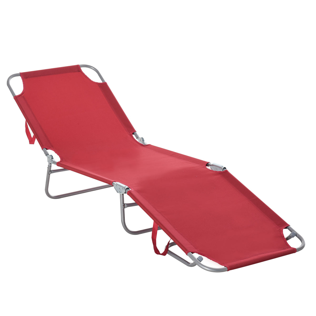 Folding Outdoor Lounge Chair with Adjustable Backrest
