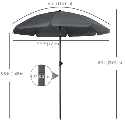 Sombrilla de playa inclinable UV50+ con toldo ventilado y volantes