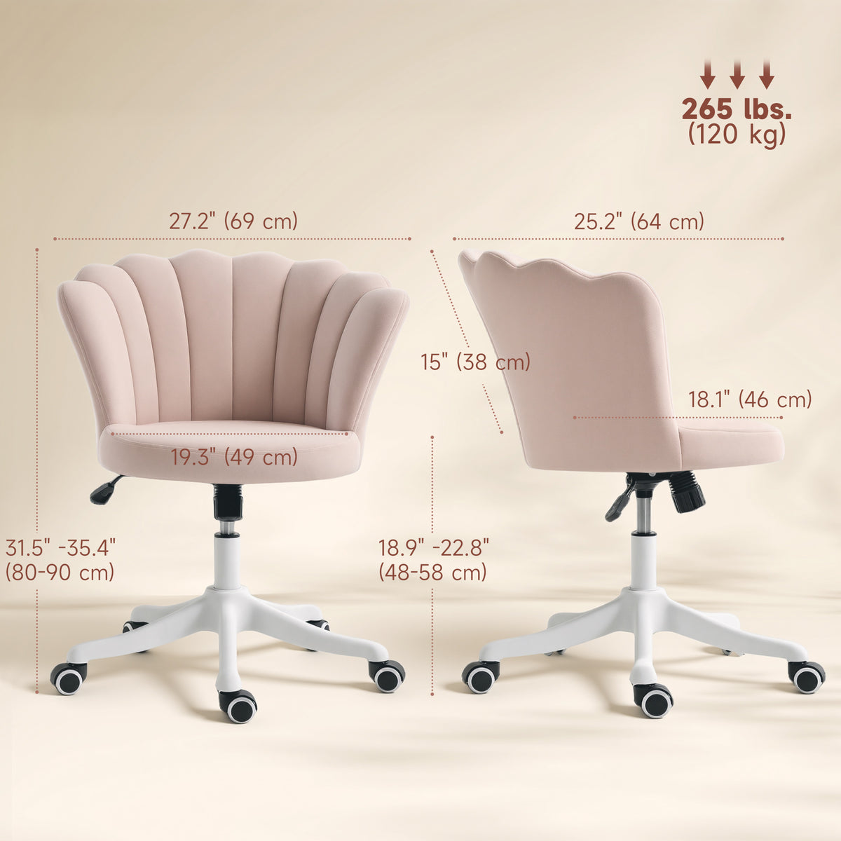 Office chair armless swivel adjustable height desk chair