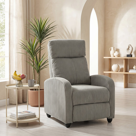 Manual Push-Back Recliner Chair in Corduroy