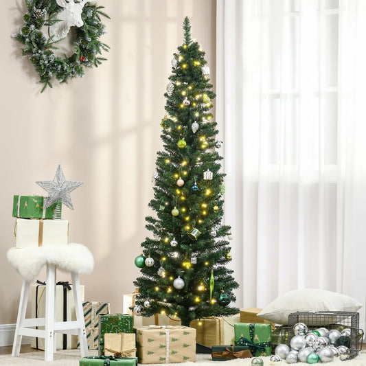 Pre-Lit Slim Pencil Artificial Christmas Tree 6 ft