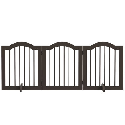 Freestanding Pet Gate 24 Inch Folding — Coffee