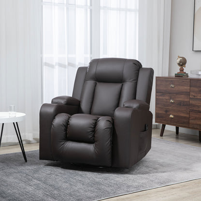 Swivel Massage Reclining Chair Faux Leather