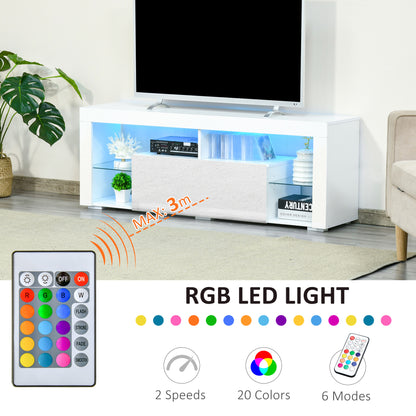 TV Stand with LED and Drawer — 140 cm