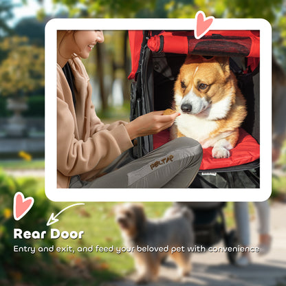 Cochecito plegable de 3 ruedas para perros con toldo ajustable