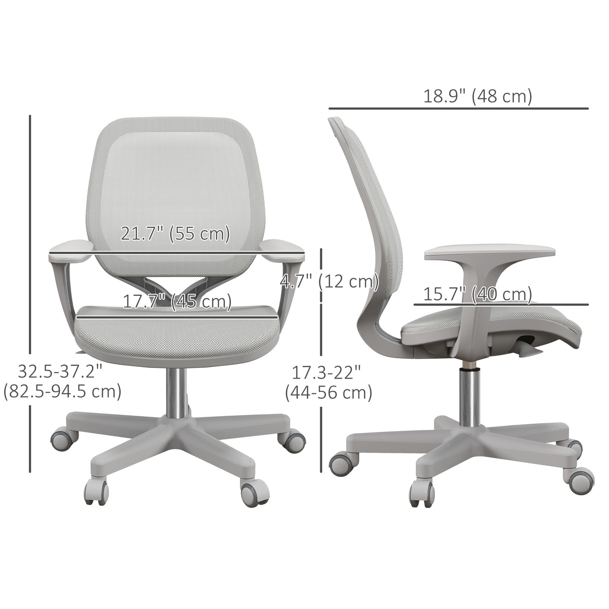 Ergonomic Task Chair with Mesh Back and Armrests