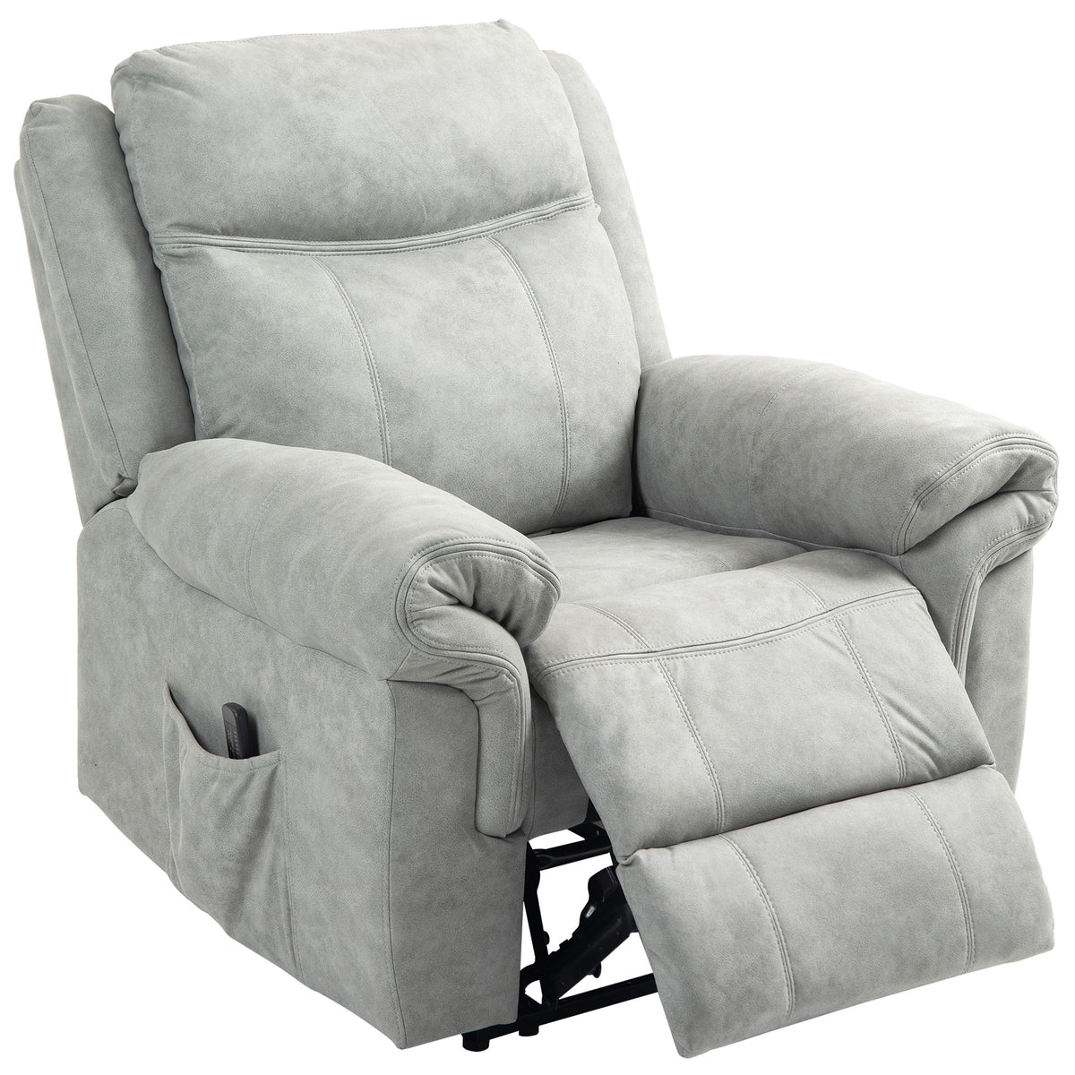 Manual Recliner Chair with Vibration Massage and Side Pockets