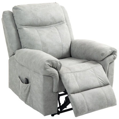Manual Recliner Chair with Vibration Massage and Side Pockets