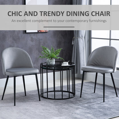 Juego de 2 sillas de comedor de terciopelo