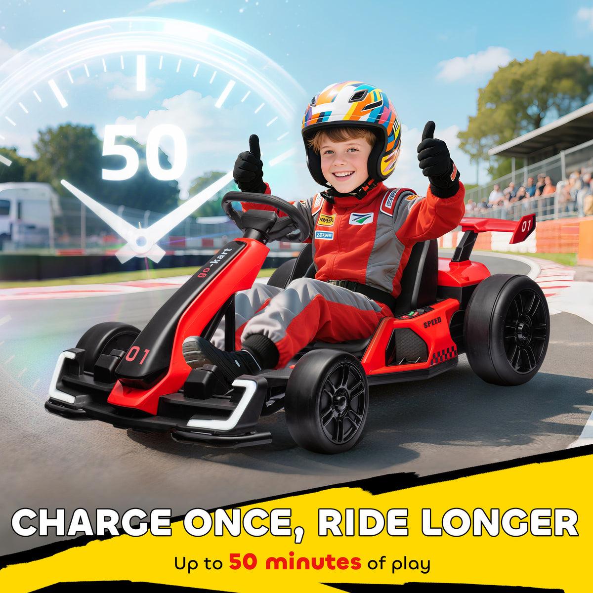 Electric Go Kart 24V Kids with Adjustable Seat