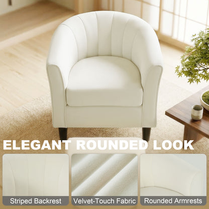 Modern Accent Chair with Ottoman and Pocket Spring Cushion
