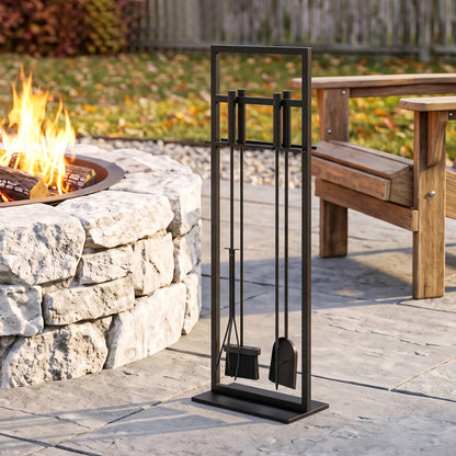 Metal Fireplace Tool Set — Set of 5