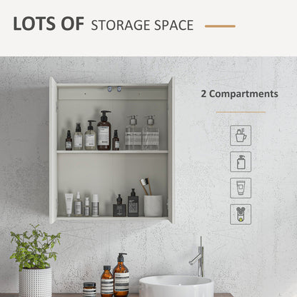 Wall-Mounted Mirror Medicine Cabinet 2 Doors