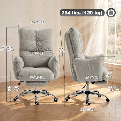 Chaise de bureau ergonomique inclinable avec repose-pieds — photo 3