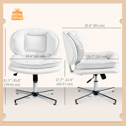 Wide armless tilting office chair
