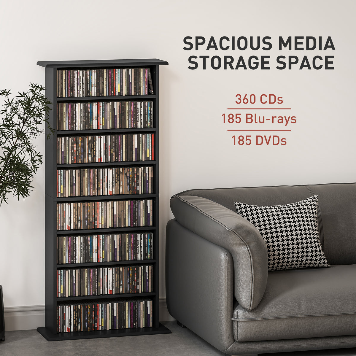 Mueble organizador multimedia de 8 compartimentos para 360 CD