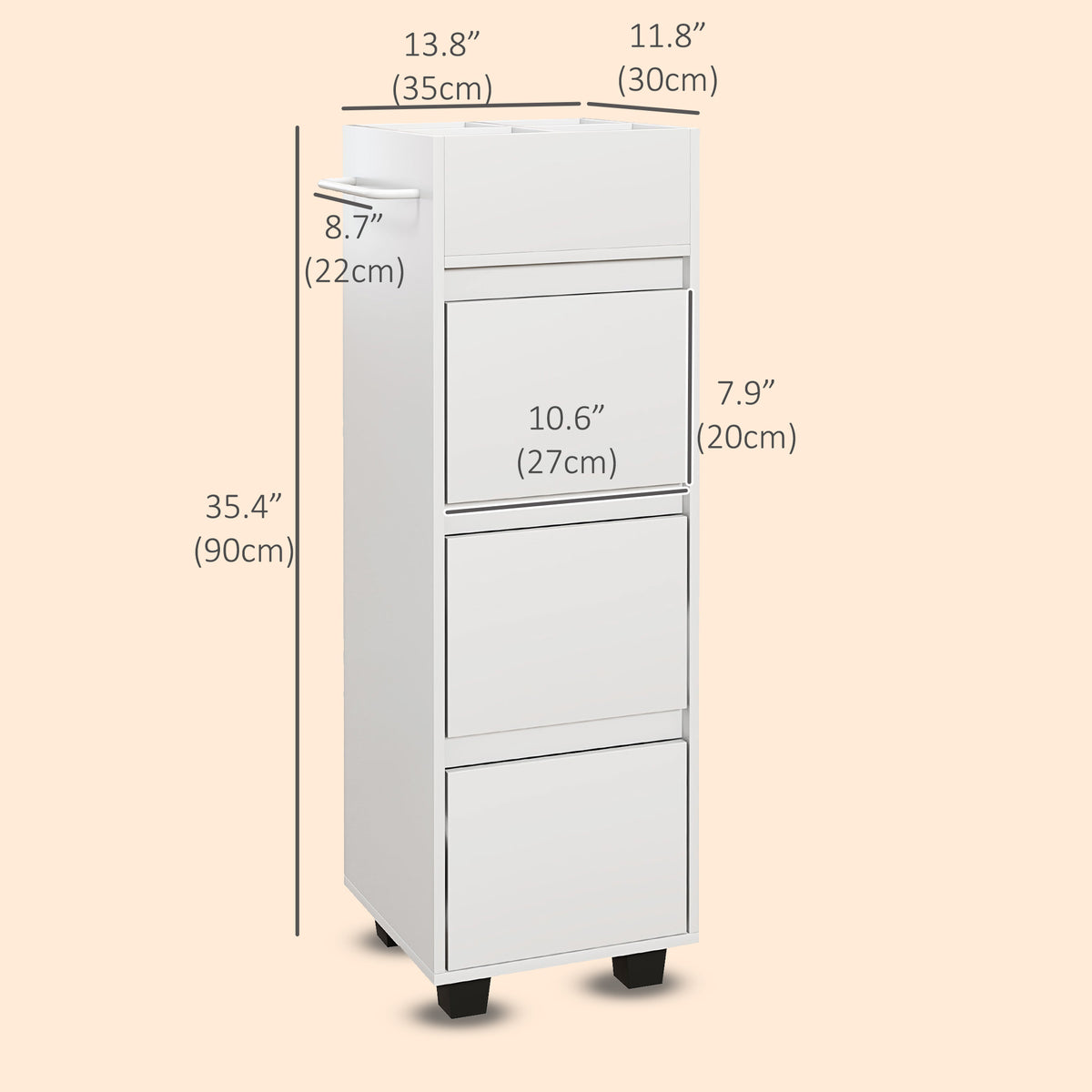 Slim bathroom storage cabinet