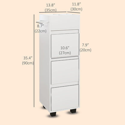 Slim bathroom storage cabinet