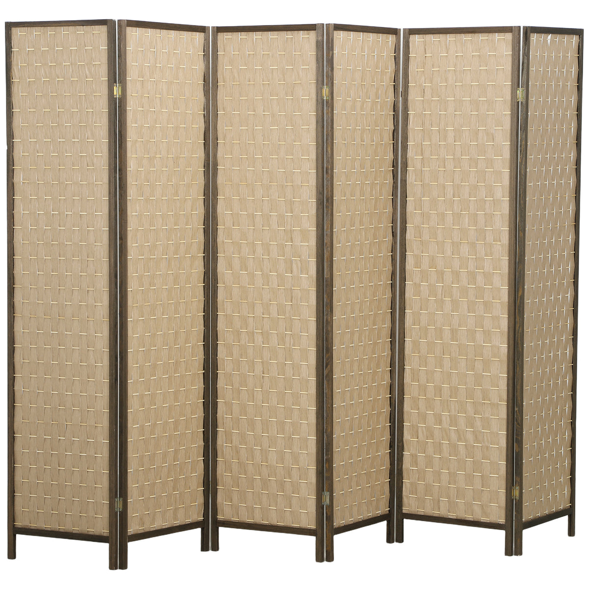 6-Panel Hand-Woven Room Divider Screen