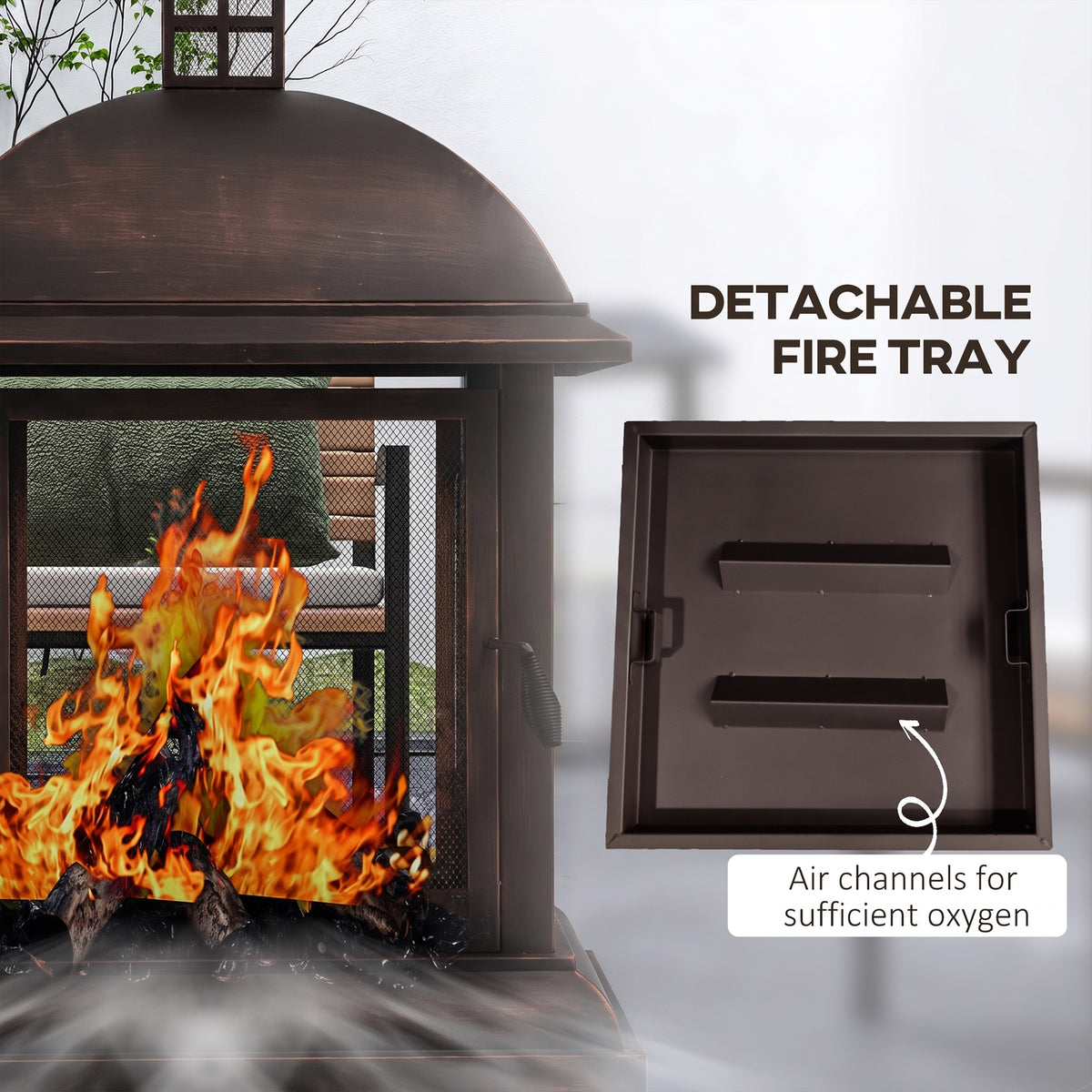 Wood-burning chimney style fire pit