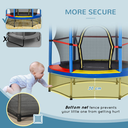 Springless Kids Trampoline with Enclosure Net — multicolour