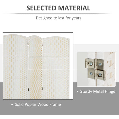 180 cm Folding Room Divider 3-Panel Wooden