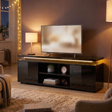 TV Stand with RGB LED Lights and Built-In Power Outlets