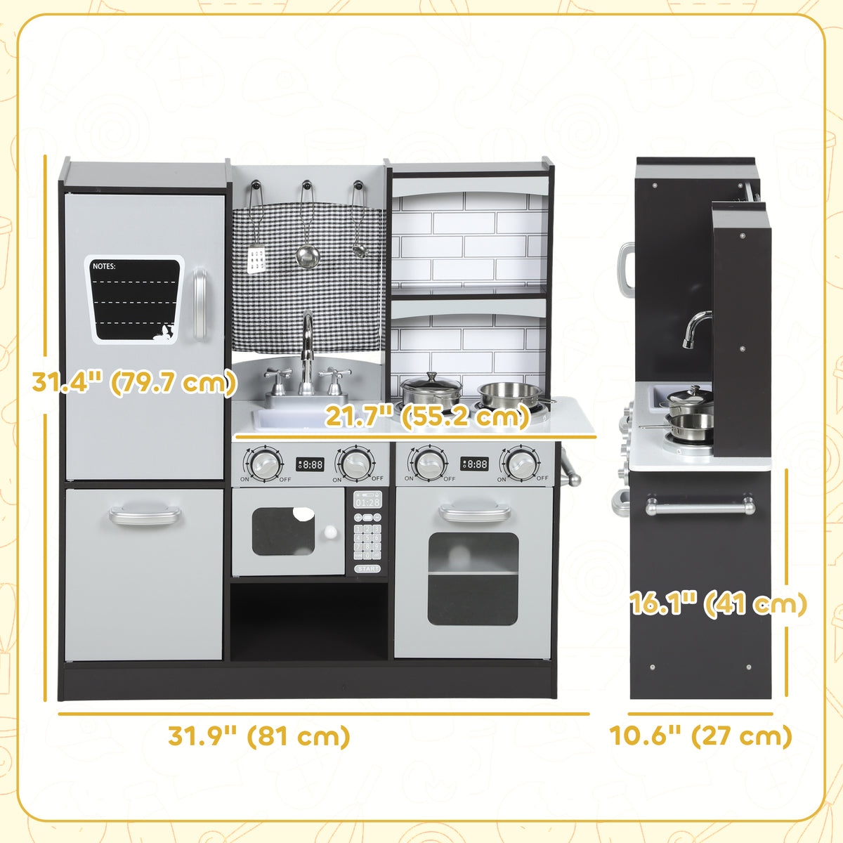 Kids play kitchen with accessories and sounds