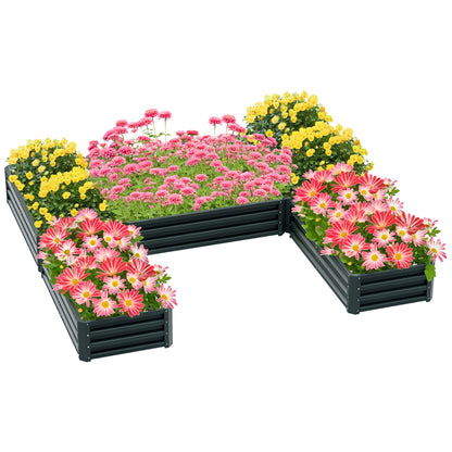 Raised Steel Garden Beds Set of 5 Large Planters