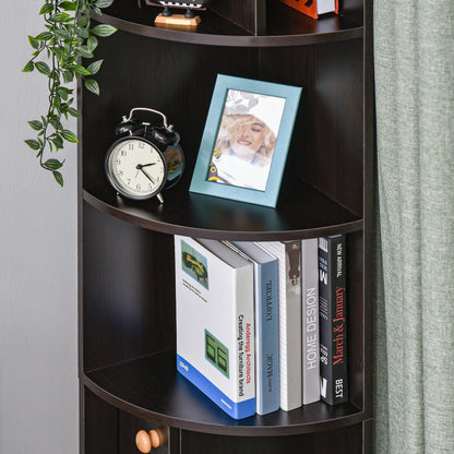 5-Tier Corner Bookshelf Storage Unit