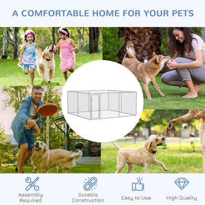 Outdoor dog playpen with galvanized steel frame