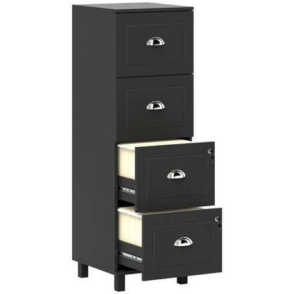 4-drawer office file cabinet with lock