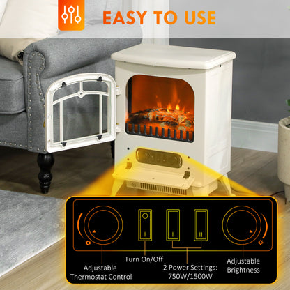 Freestanding Electric Fireplace 16 in. with Realistic Flame