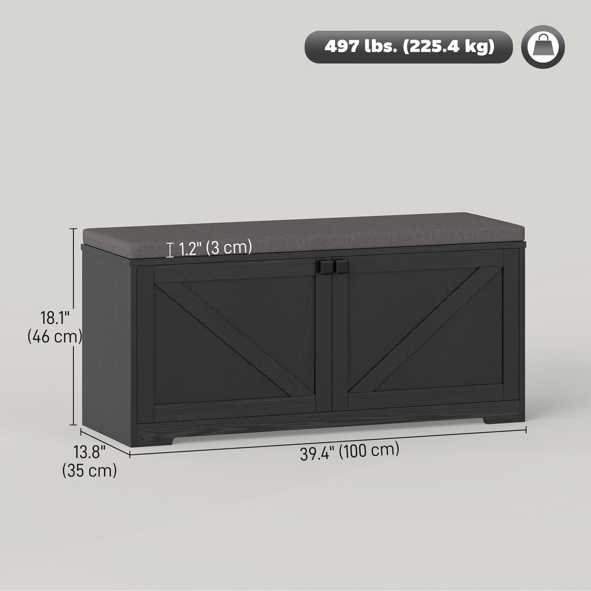 Padded Shoe Storage Bench