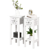 Nightstands with drawer and open shelf set of 2