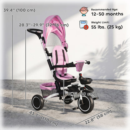 Triciclo evolutivo 6 en 1 convertible en silla de paseo y bicicleta infantil