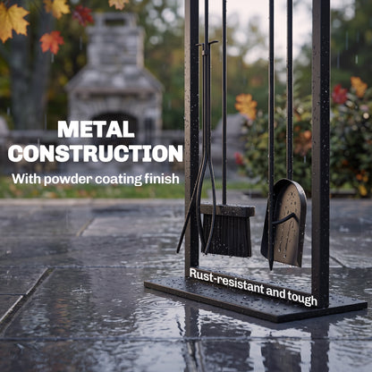 Metal Fireplace Tool Set — Set of 5