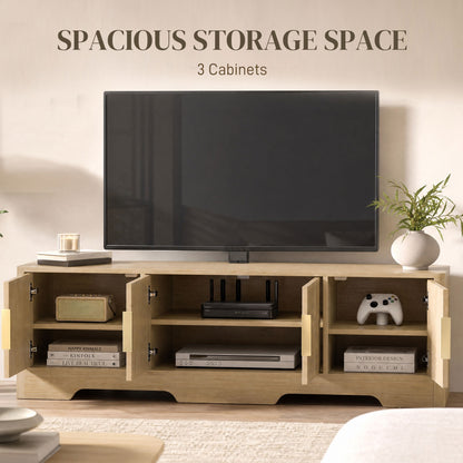 TV Stand with Fluted Doors for TVs up to 60 inches