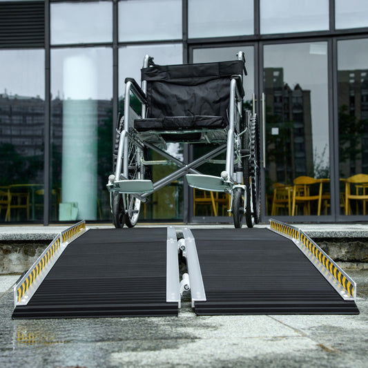 Folding Aluminum Wheelchair Ramp 5ft — black